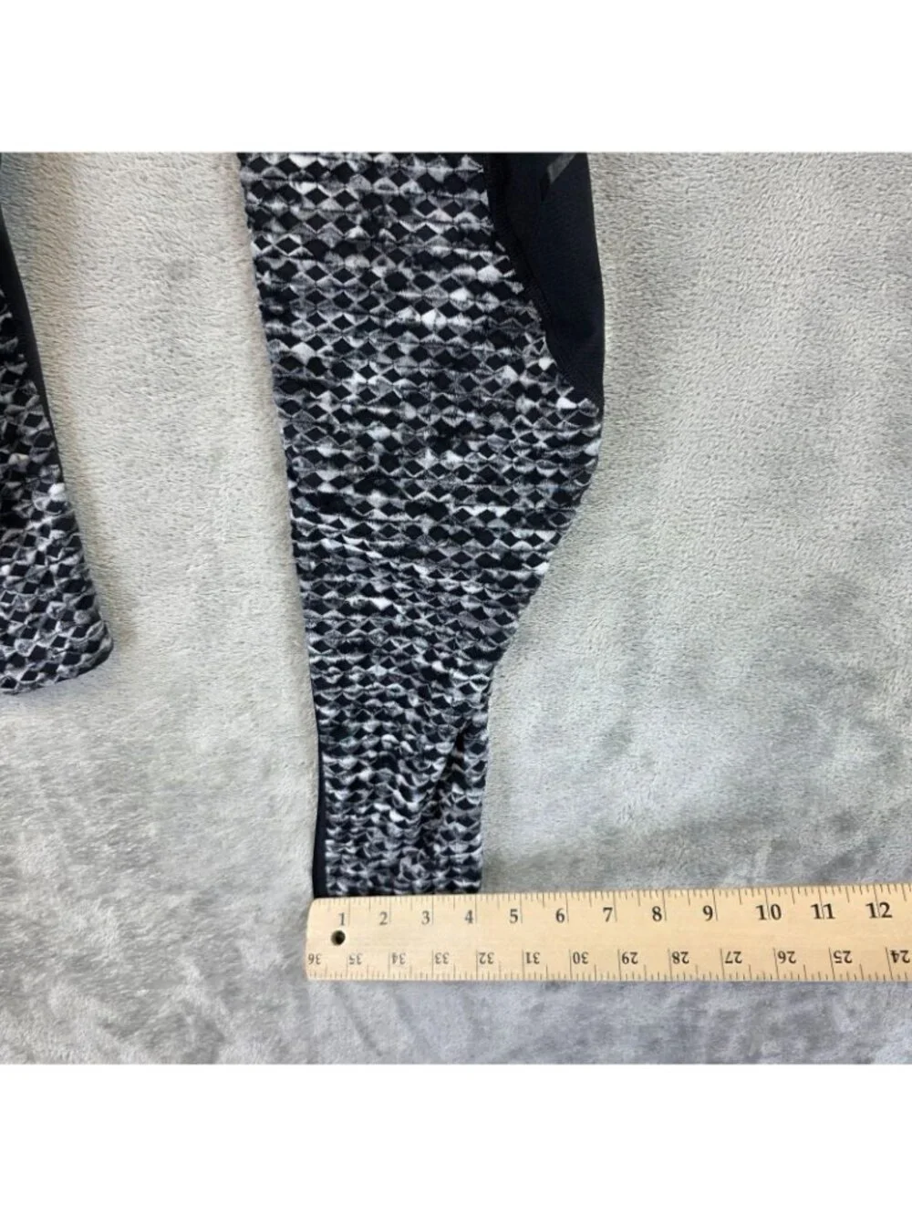 Nike Pro Hyperwarm Leggings Womens M Black Geometric Thermal Running Athletic